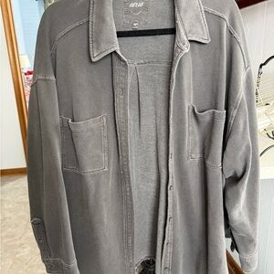 Aerie Gray button up flannel